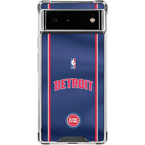NBA Detroit Pistons Jersey Google Pixel 6 Clear Case